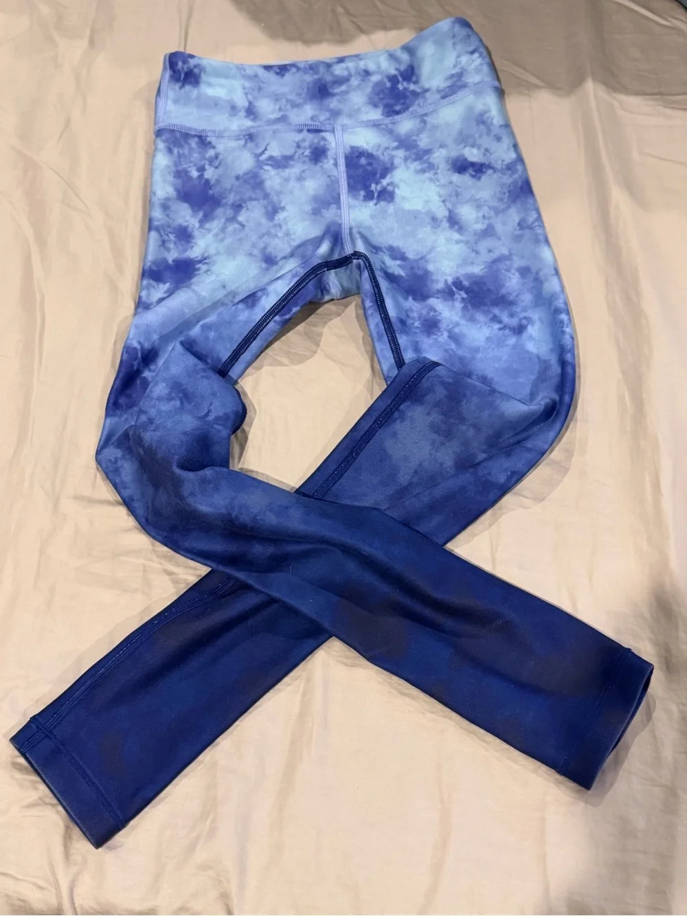 Athleta Girls Blue Tie-Dye Leggings